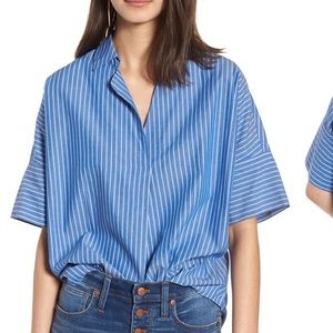Striped button back shirt
